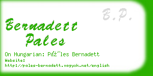 bernadett pales business card